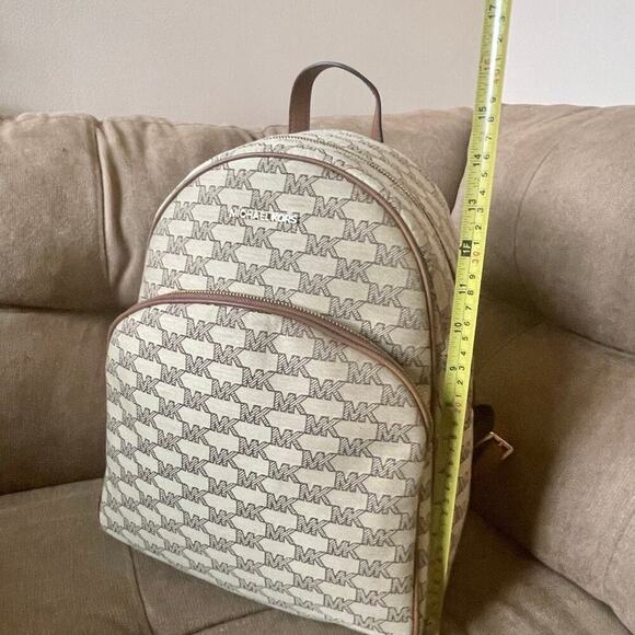 Michael Kors  Backpack canvas leather Tan mk all over versatile carry all